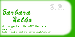 barbara melko business card